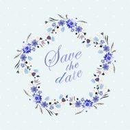 Vintage card with watercolor flowers