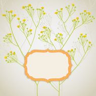 Floral greeting card with frame N4