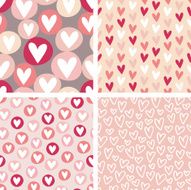 Hearts Seamless Vector Pattern Set