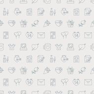 valentine&#039;s day line icon pattern set N14