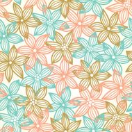 Seamless pattern with flowers in pastel colours