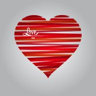 Vector modern heart illustration made from paper stripes N2