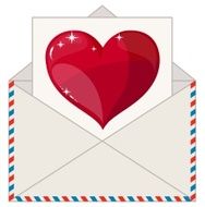 Envelope with a Letter in the Form of Valentines Stock N2