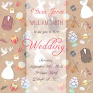 Wedding Invitation Card with Blurred Pattern