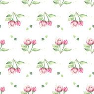 Seamless watercolor pattern with spring flowers