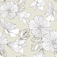 Seamless pattern with decorative hibiscus flowers