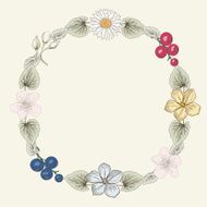 Floral frame vintage engraving style