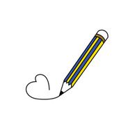 Vector of pencil drawing heart love concept N2