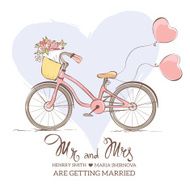 Wedding invitation - a bicycle for the bride