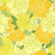 Seamless pattern of peonies
