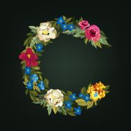 C letter Flower capital alphabet Colorful font Uppercase N2