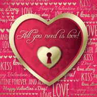 Red valentines day greeting card with heart and wishes text N2