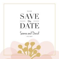 Save the Date wedding Card with one big blooming Flower