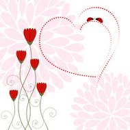 Love Card with Flower and Ladybug