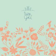 Hand Drawn vintage floral elements Gentle card N5