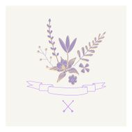 Hand Drawn vintage floral elements Gentle card N6