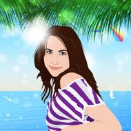 Beautiful Girl in Tropical Paradise