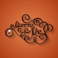 VectorMarry Me Inscription Wedding