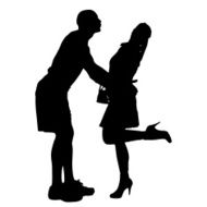 Vector silhouette of a couple N125