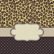 Vintage vector leopard frame N2