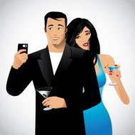 Cute couple takes a selfie