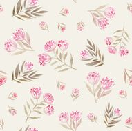 Watercolor seamless flowers pattern N6