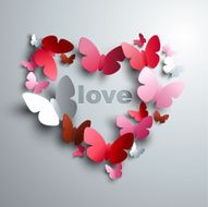 Valentine&#039;s Heart of butterflies - concept love