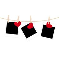 clothespins with photos and hearts N3