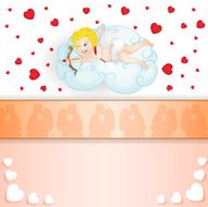 Cupid over cloud with lovers N2