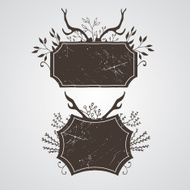 Vintage vector frames with antlers