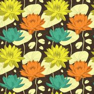 Lotus flowers in seamless pattern N3