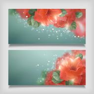 Vector Shining Flowers Roses Banner