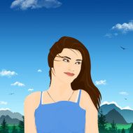 Girl among Mountains
