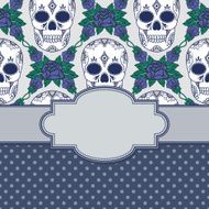 Vector vintage frame with skulls N14