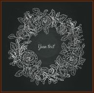 Floral chalk drawing on blackboard N4