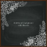 Floral chalk drawing on blackboard N5