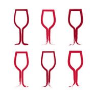 Set of hand-drawn simple empty wineglasses collection brush