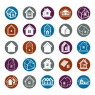 Different houses icons for use in graphic design set