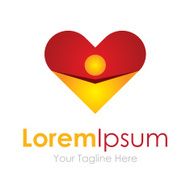 Share love man hugging heart concept elements icon logo