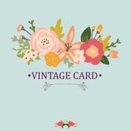 Flower Vector Vintage Card