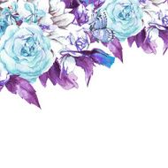 Blue Gentle Vintage Floral Greeting Card N2