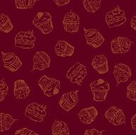 Seamless pattern with cakes N8