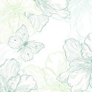 Card with butterfly and flowers