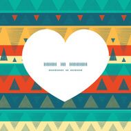 Vector vibrant ikat stripes heart silhouette pattern frame N2