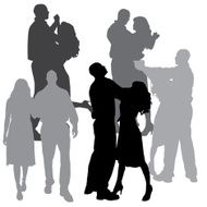 Vector silhouette of dance N36