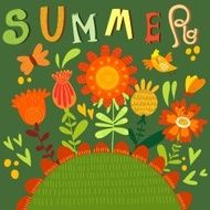 Summer concept floral card N2