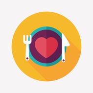 Valentine&#039;s Day flat icon with long shadow eps10 N20