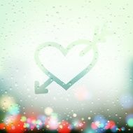 heart with an arrow painted on Sweaty Window