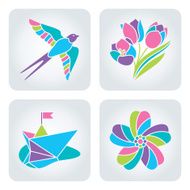 Spring mosaic icons