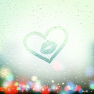 draw a heart with kiss on the sweaty glass